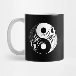 Black and White Yin Yang Skulls Mug